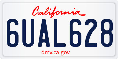 CA license plate 6UAL628