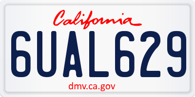 CA license plate 6UAL629