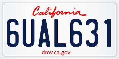 CA license plate 6UAL631