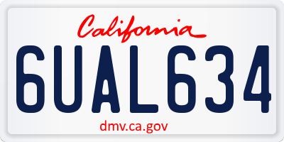 CA license plate 6UAL634