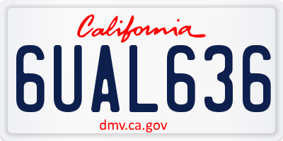CA license plate 6UAL636