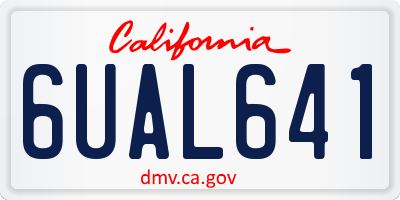 CA license plate 6UAL641