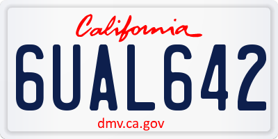 CA license plate 6UAL642