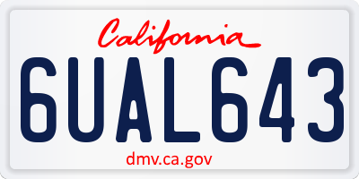 CA license plate 6UAL643