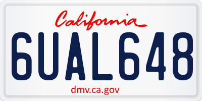 CA license plate 6UAL648