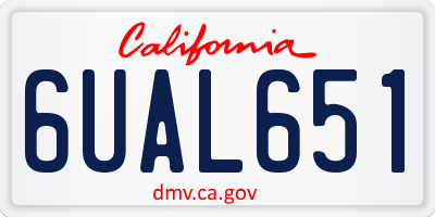 CA license plate 6UAL651