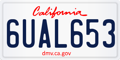 CA license plate 6UAL653