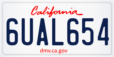 CA license plate 6UAL654