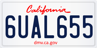 CA license plate 6UAL655
