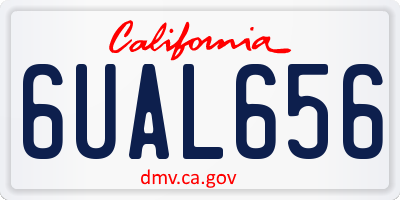 CA license plate 6UAL656