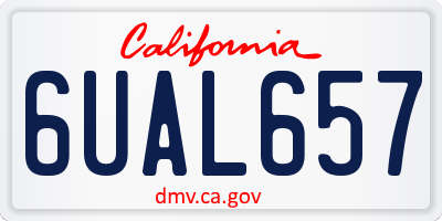 CA license plate 6UAL657