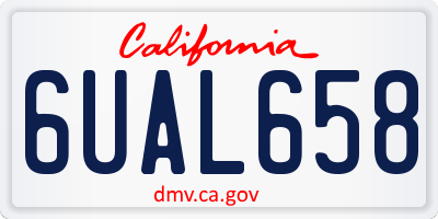 CA license plate 6UAL658