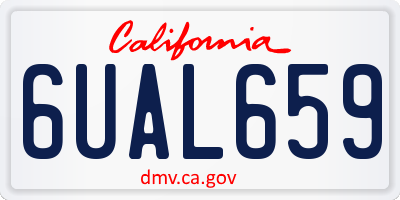 CA license plate 6UAL659