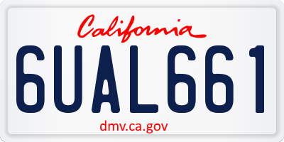 CA license plate 6UAL661