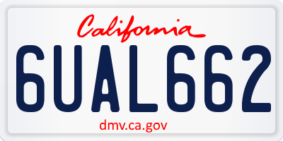 CA license plate 6UAL662