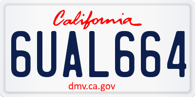 CA license plate 6UAL664