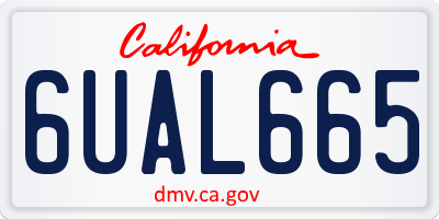 CA license plate 6UAL665
