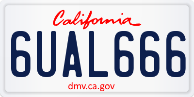 CA license plate 6UAL666