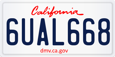 CA license plate 6UAL668