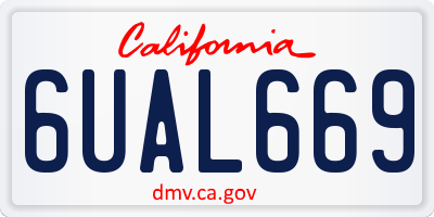 CA license plate 6UAL669