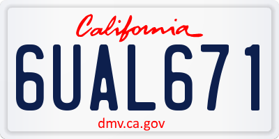 CA license plate 6UAL671