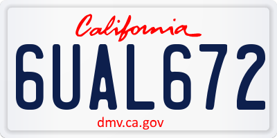 CA license plate 6UAL672