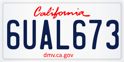 CA license plate 6UAL673