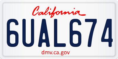CA license plate 6UAL674