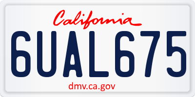 CA license plate 6UAL675
