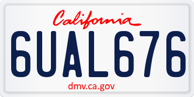 CA license plate 6UAL676
