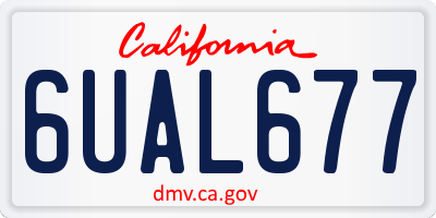 CA license plate 6UAL677