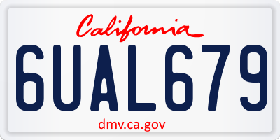 CA license plate 6UAL679