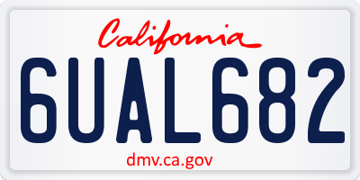 CA license plate 6UAL682