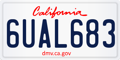 CA license plate 6UAL683