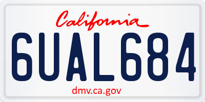 CA license plate 6UAL684