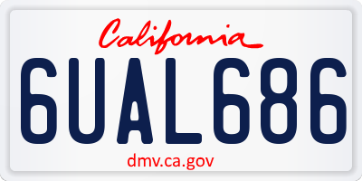 CA license plate 6UAL686