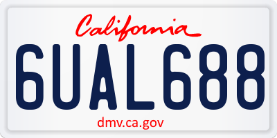 CA license plate 6UAL688