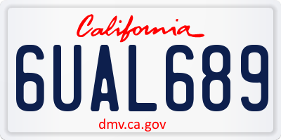 CA license plate 6UAL689