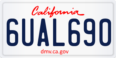 CA license plate 6UAL690