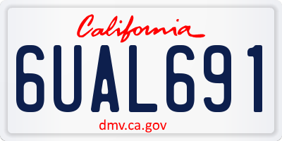 CA license plate 6UAL691