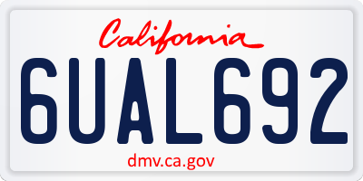 CA license plate 6UAL692