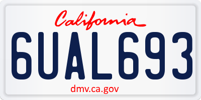 CA license plate 6UAL693