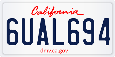 CA license plate 6UAL694