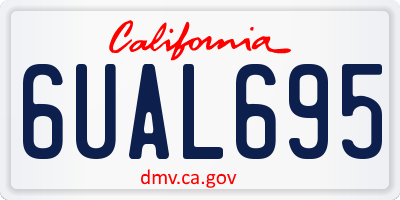 CA license plate 6UAL695