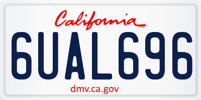 CA license plate 6UAL696