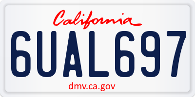 CA license plate 6UAL697