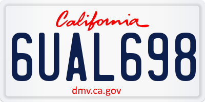 CA license plate 6UAL698