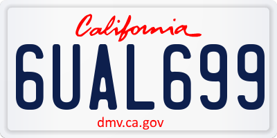 CA license plate 6UAL699