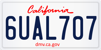 CA license plate 6UAL707