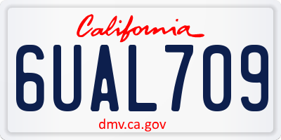CA license plate 6UAL709